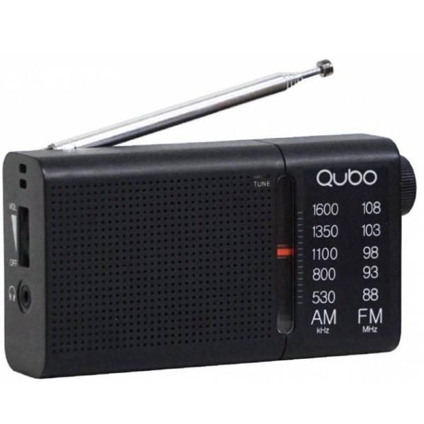 QUBO Portable Radio RS-2 with Cable and Batteries - Black