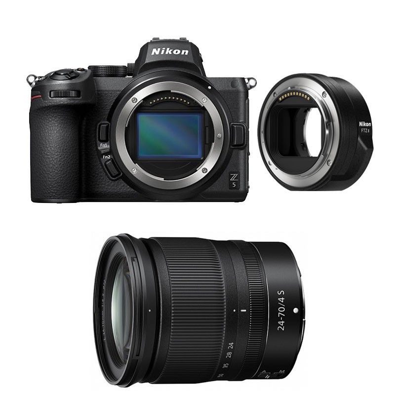 Nikon Z5 + Lente Z 24-70mm f/4 S con Garantía de 3 años + Adaptador FTZ II