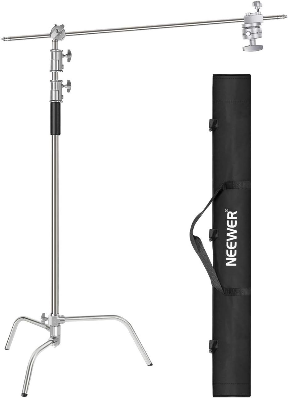 Neewer 3m C-Stand with 1.2m Extension Arm, 2 Grip Heads and Carrying Bag for Video Reflector, Umbrella, Monolight, etc. (Basic Version)