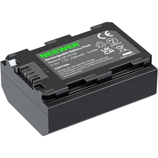 Neewer Replacement Battery for Sony NP-FZ100, Compatible with Sony FX3, FX30, A1, A9, A9 II, A7R III, A7R IV, A7S III, A7 III, A7 IV, A6600, A7C Cameras, 2280mAh Rechargeable Li-ION Battery