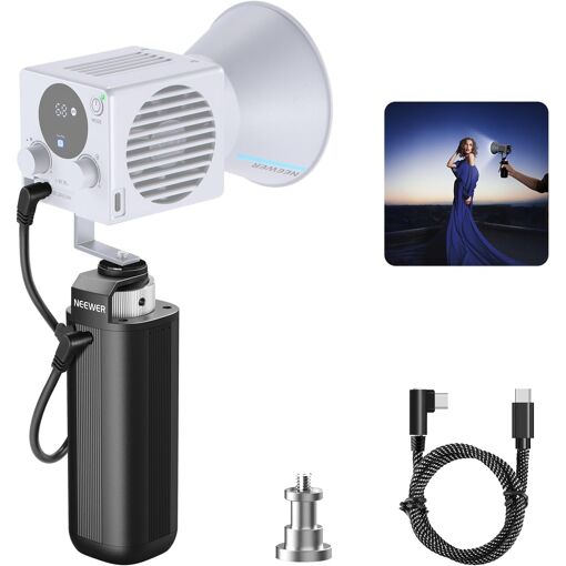 Fuente de alimentación portátil Neewer BASICS para lámparas de vídeo, 5000 mAh 74 Wh 100 W carga rápida PD 14,8 V/10 A salida DC, soporte de fotografía portátil para grabación de vídeo al aire libre