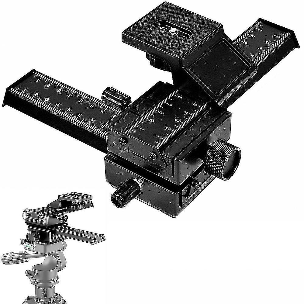 Macro Focus Rail, 4-Directional Adjustment, Macro Slider for Close-Up Photography, suitable for digital cameras with a 1/4 inch screw hole