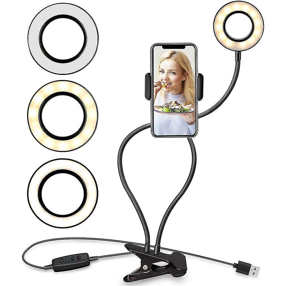 Ynong Light Ring with Phone Holder for Live Streaming and Makeup, Black (Size: Medium, Color: Black)