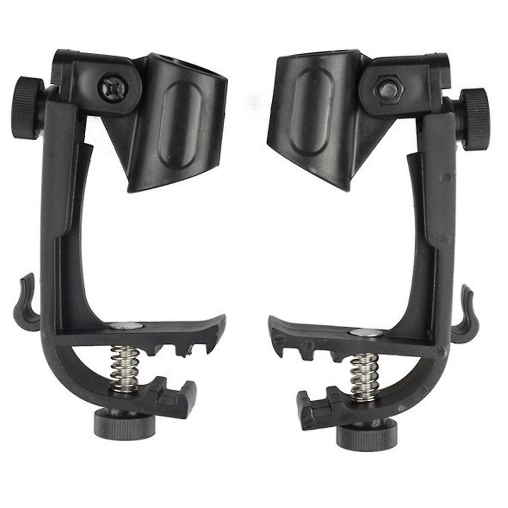 Ynong Adjustable Plastic Shockproof Microphone Clips, 1 Pair (Black)