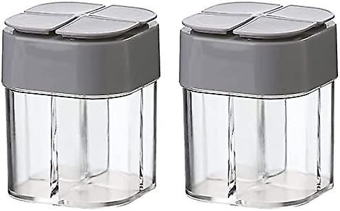 Ynong 2-Pack Crystal Spice Containers with 4 Compartments