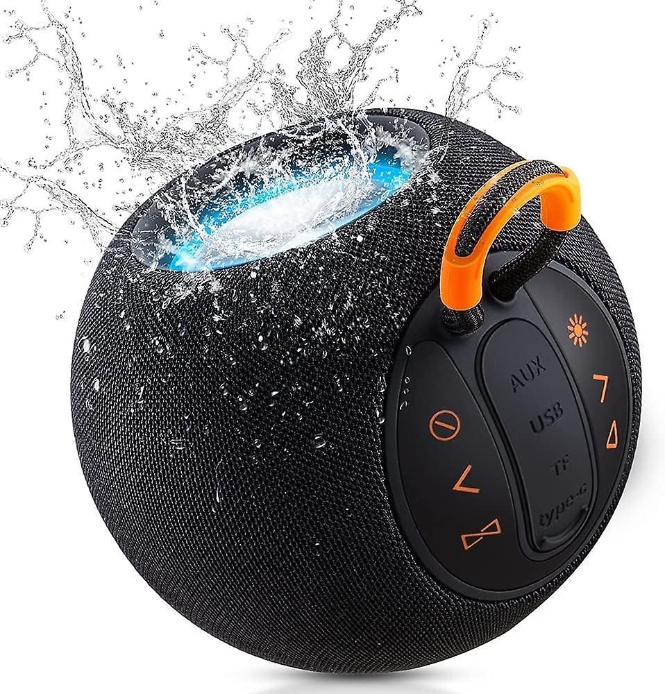 Ynong Bluetooth Speaker, Waterproof IPX6 Bluetooth 5.0 Wireless Speaker with Microphone and Light