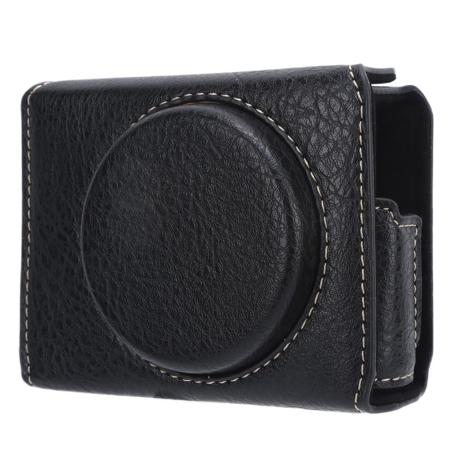 Sony RX100 Camera Case - PU Leather Etui with Base and Shoulder Strap, Black