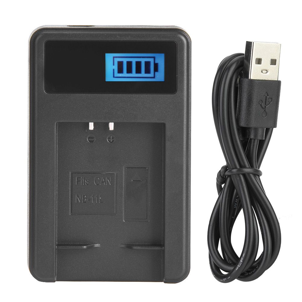 WJM NB-11L Battery Charger with LCD Screen and USB Port for Digital Cameras