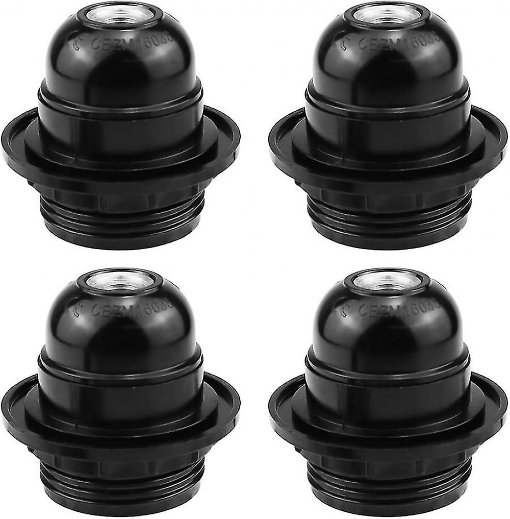Ynong E27 Socket Adapter, Black Screw, Retro Style, 4-Piece Set