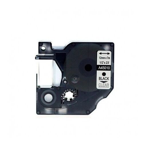Cintas compatibles para Dymo D1 - 12 mm x 7 m negro/transparente
