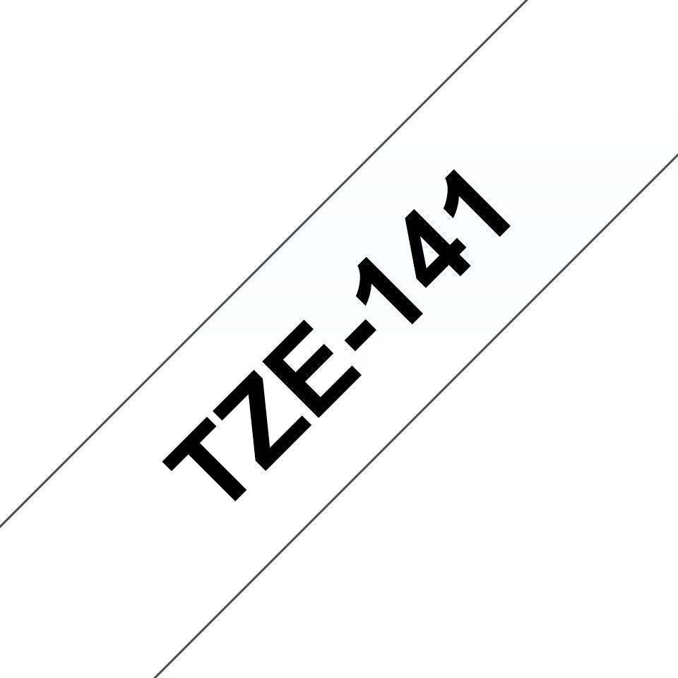 Brother Tze-141 Laminated Tape - 18mm x 8m Black/Transparent