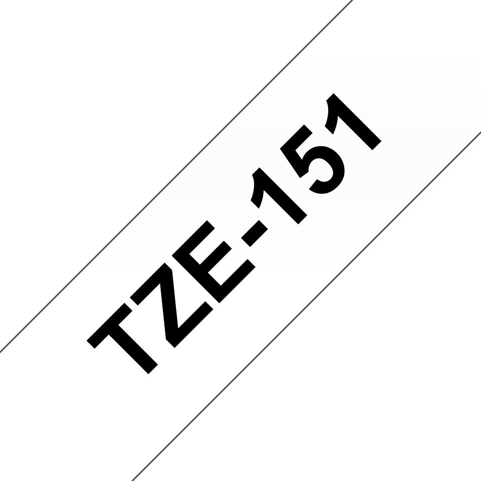 Brother Tze-151 Laminated Tape - 24mm x 8m Black/Transparent