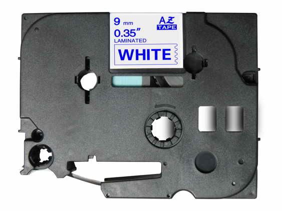 Brother Tze-223 Laminated Tape - 9mm x 8m Blue/White