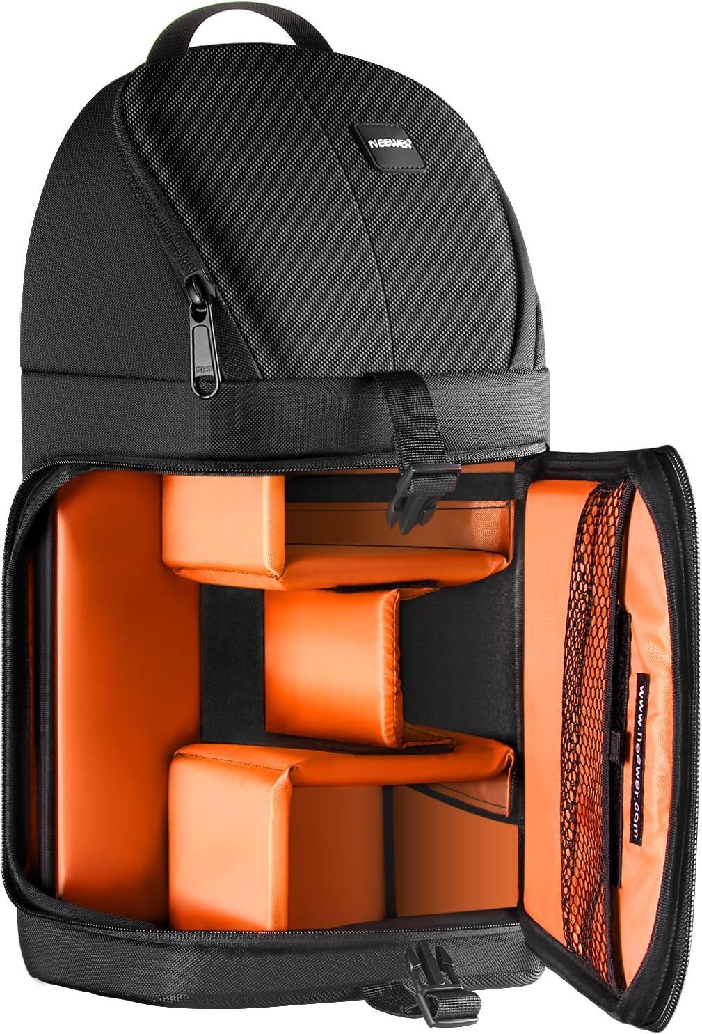 Bolsa para cámara profesional Neewer para DSLR y lentes con divisor acolchado (interior naranja)