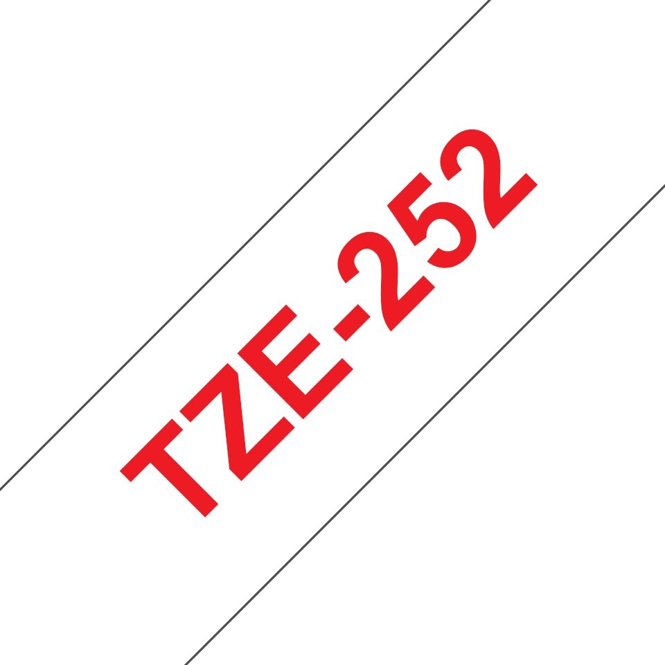 Brother Tze-252 Laminated Tape - 24mm x 8m Red/White