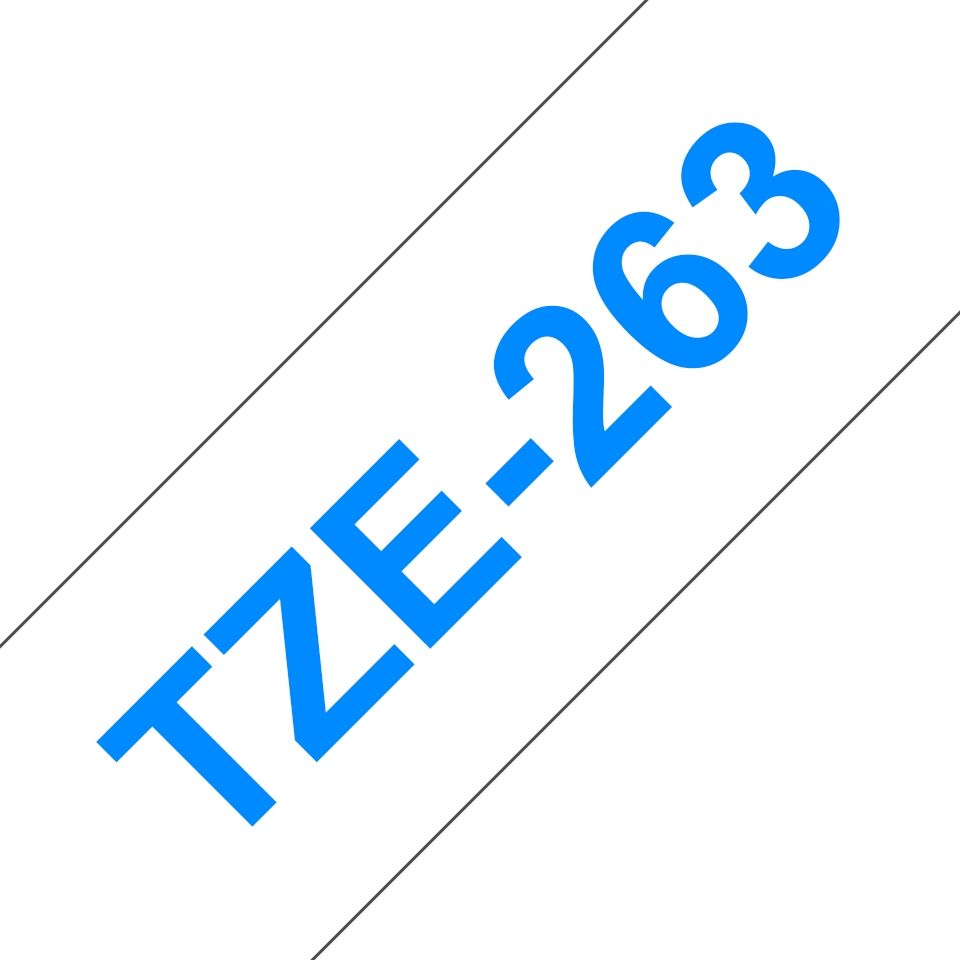 Tinta laminada Brother Tze-263 - 36 mm x 8 m azul/blanco
