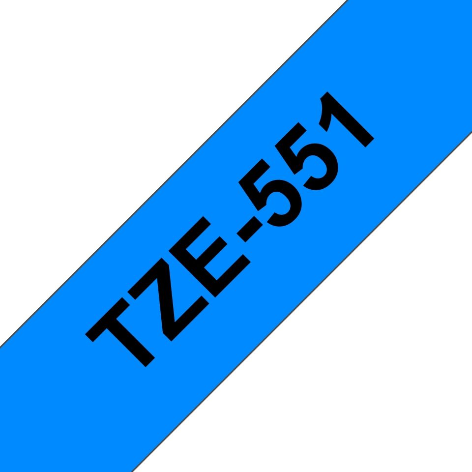 Brother Tze-551 Laminated Tape - 24mm x 8m Black/Blue