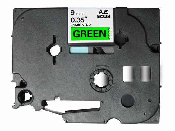 Brother Tze-721 Laminated Tape - 9mm x 8m Black/Green