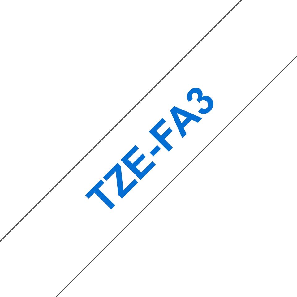 Brother Tze-Fa3 Textile Tape - 12mm x 3m Blue/White