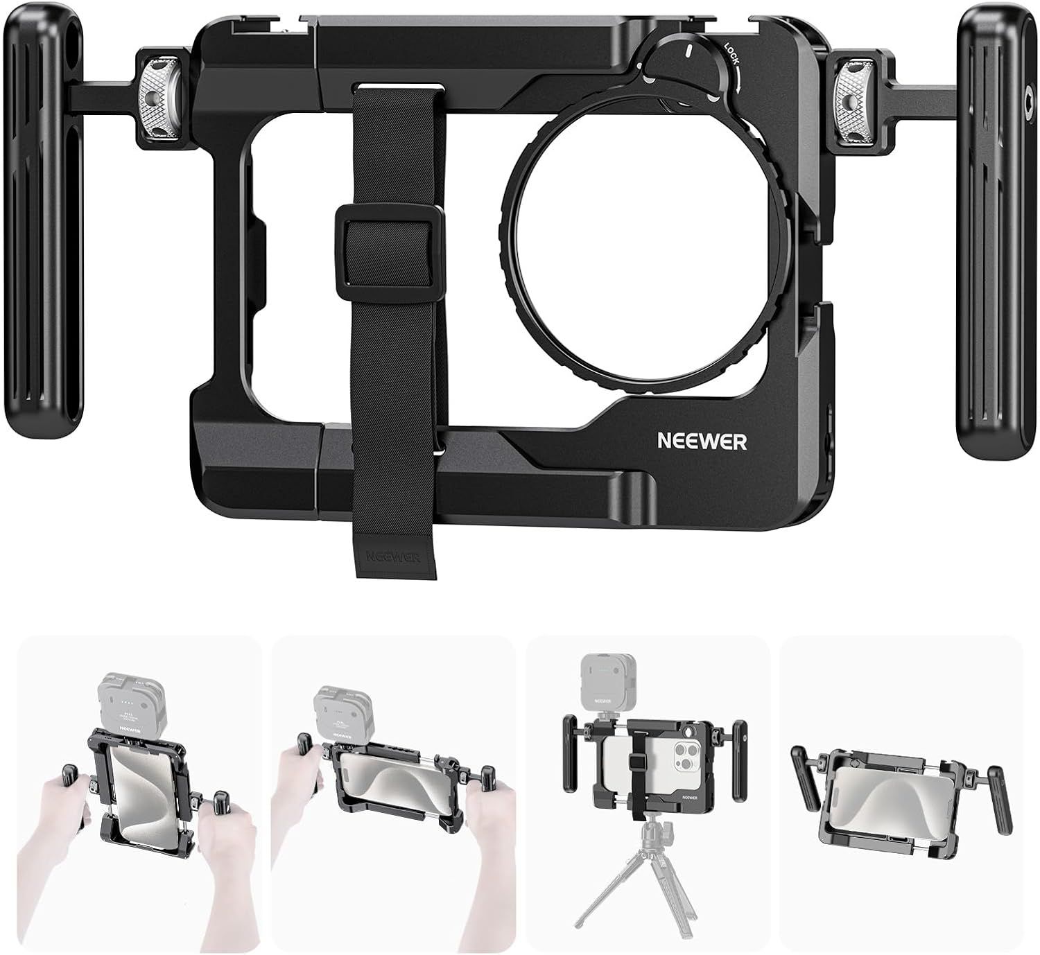 Neewer Universal Video Rig for Smartphone with 67mm Filter Adapter and Anti-Drop Grip for DJI Micro Stabilizer