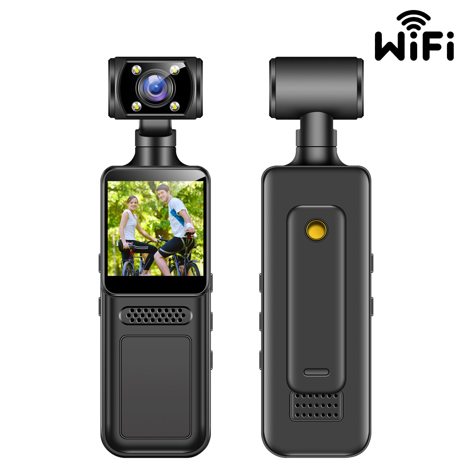 HD Body Camera with Rear Clip M12+WiFi: Portable Video Recorder