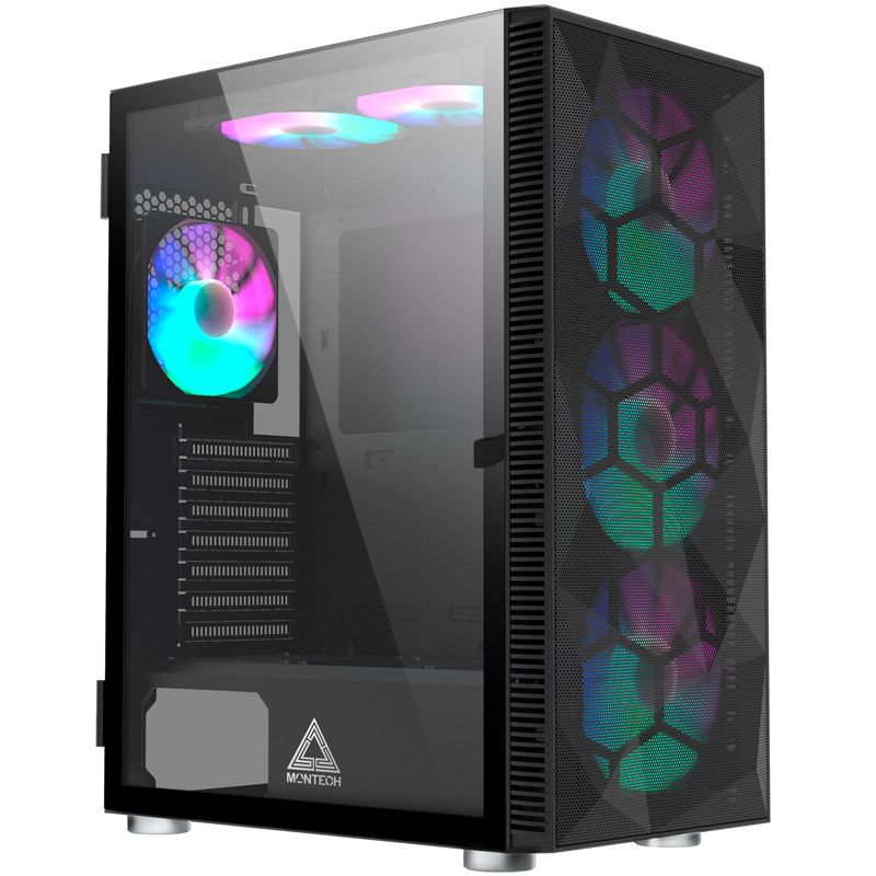 Caja de ordenador Montech X3 Mesh RGB de torre media - Negro
