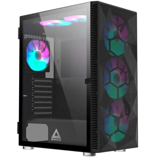 Boîtier PC Montech X3 Mesh RGB de taille moyenne - Noir