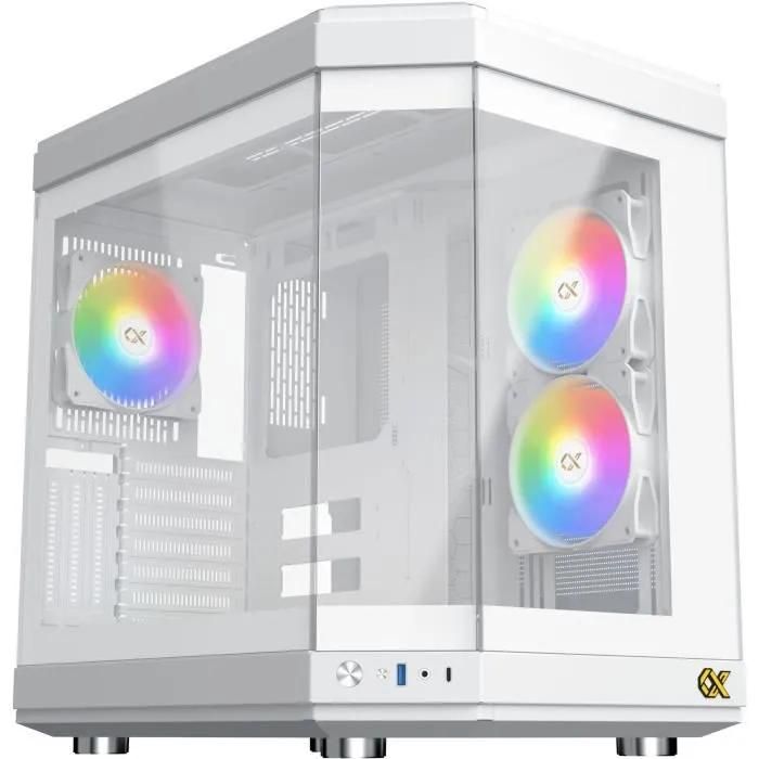 Xigmatek Cubi RGB Mid-Tower PC Case with Glass Panels - White