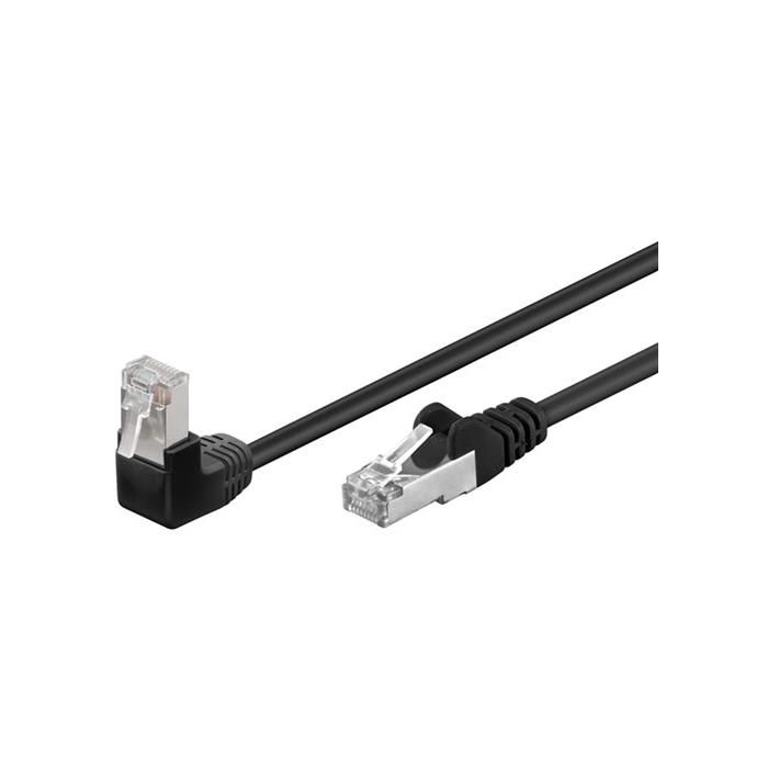 Goobay Network Cable CAT 5e, 90 Degree Angle, 5m Black
