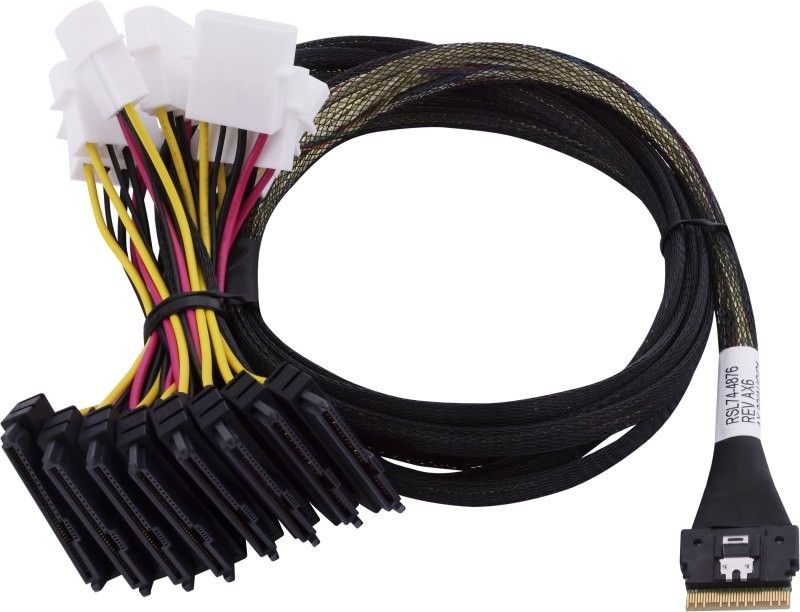 Microchip Technology SAS Cable, 0.8m, Black, Multi-colored