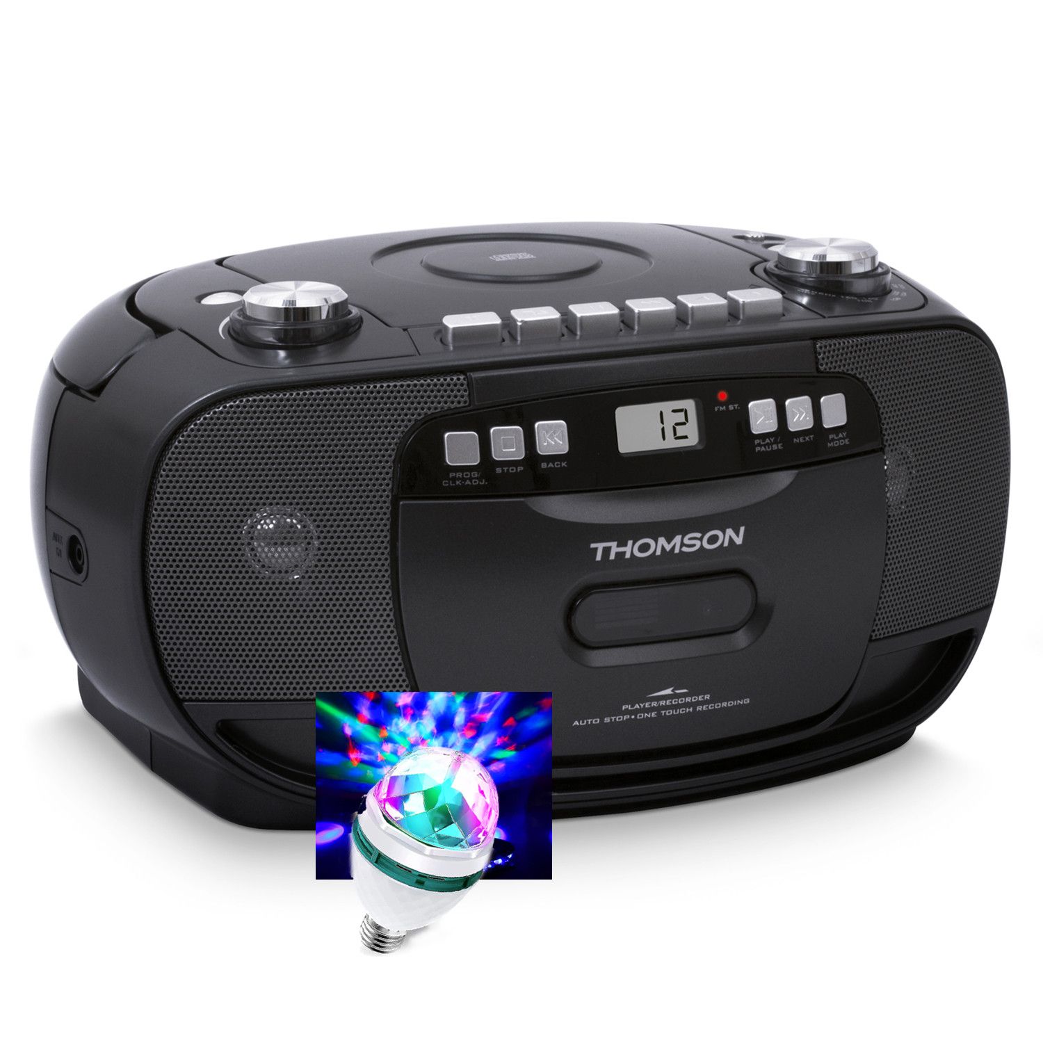 THOMSON RK200CD Portable Radio/Cassette Player and CD Player with Analog FM Tuner