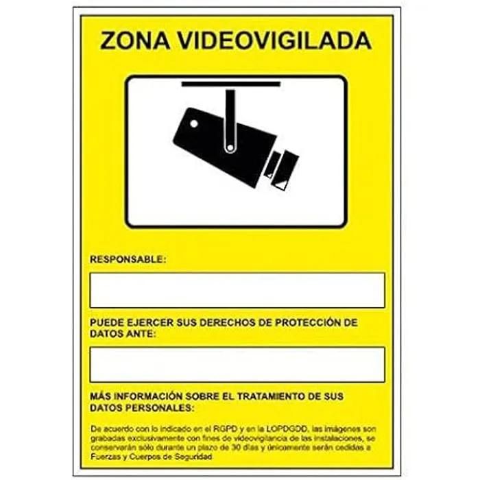 ARCHIVO 2000 PVC Sign - Surveillance Camera with 24-Hour Recording - Black