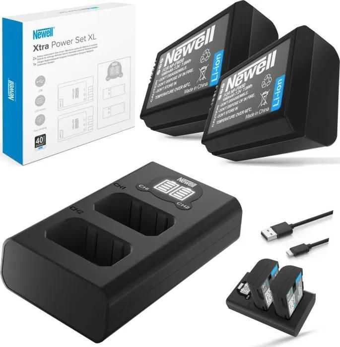 Newell NL3006 Battery Pack with USB-C - 2 x NP-FW50 - Li-Ion - 7.2V