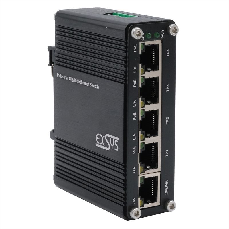 EXSYS Industrial Ethernet Switch 5-Port PoE