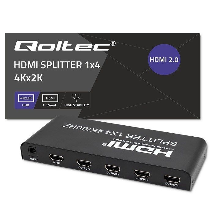 Qoltec Active HDMI Splitter 4K