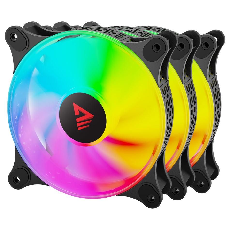 Savio BLAST Fan Set - 12cm PC Case Cooling System, Black (3-Pack)