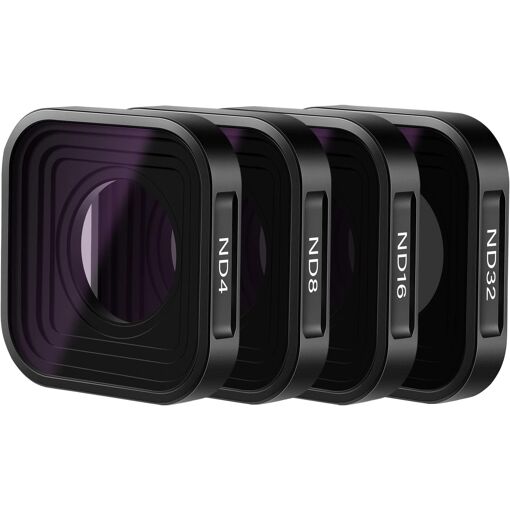 Neewer 4-Piece GoPro Hero 12/11/10/9 ND Lens Filters (ND4/ND8/ND16/ND32), Multi-Layer Neutral Density Glass Lens, Aerospace Aluminum Frame