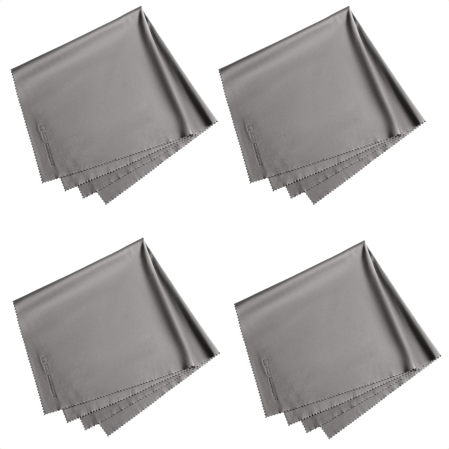 Marque Générale Cleaning Cloth Kit (4 Pieces) - 16x16 inches, Grey, Washable