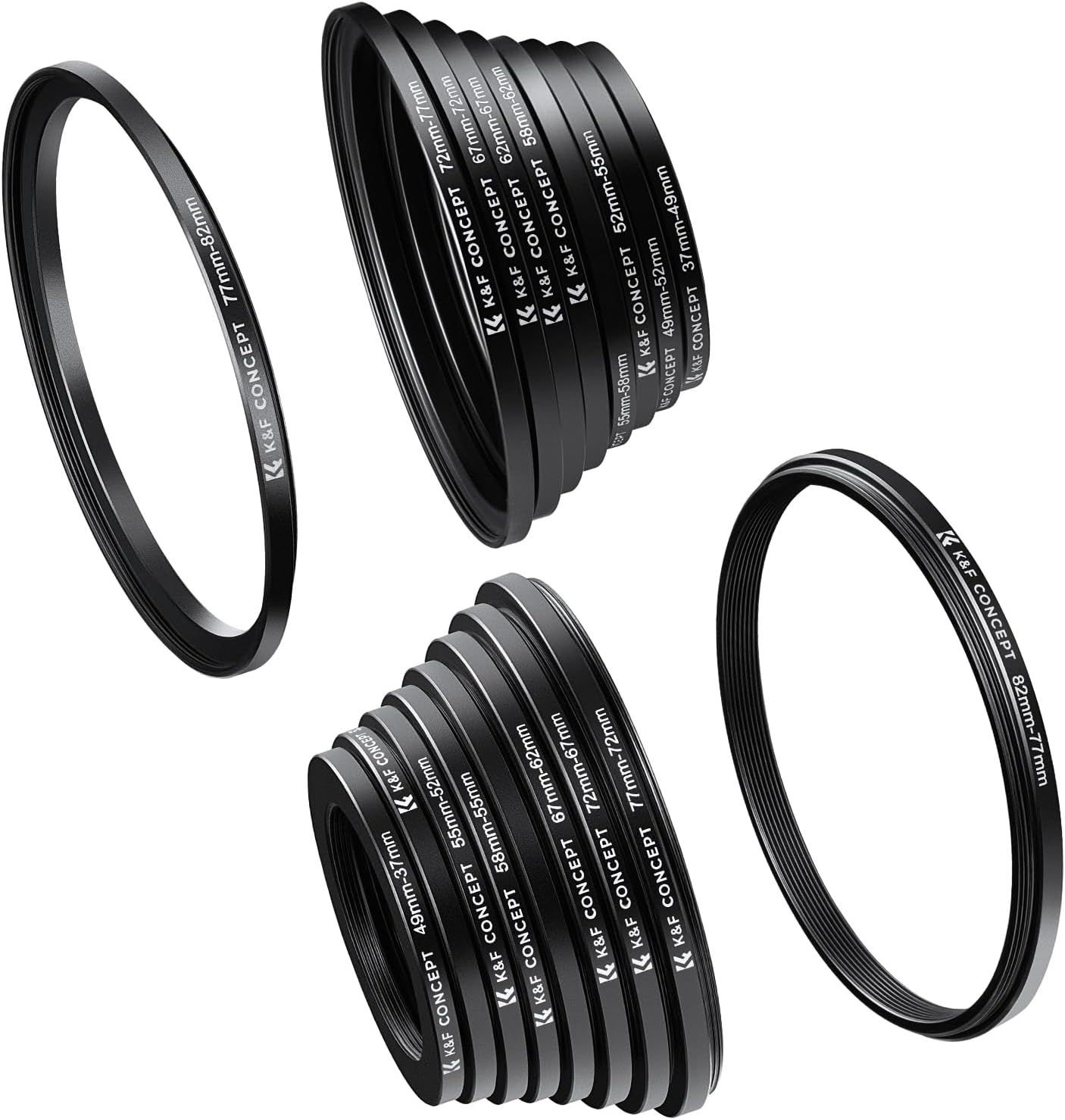 General Brand Stepping Ring Adapter Set - 18pcs (9 Step-Up + 9 Step-Down Rings)