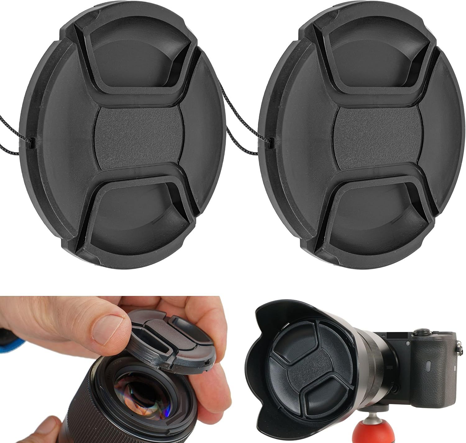 77mm Camera Lens Cap - Universal Snap-on Protection