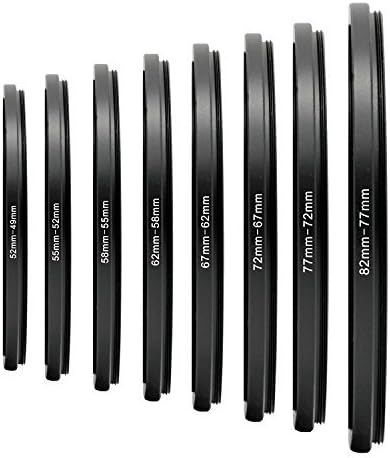 8 Step-Down Adapter Rings (Lens Filter Adapter: 82mm to 49mm)