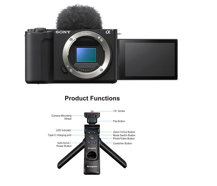 Sony ZV-E10 II Body + Kingma BM-SR4 Wireless Tripod Grip