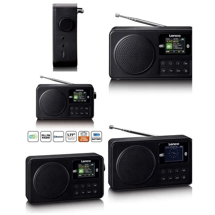 Radio despertador portátil DAB+ FM Lenco PDR-033BK - Bluetooth 5.3 - Pantalla TFT de 1,77" - Autonomía de 10 horas