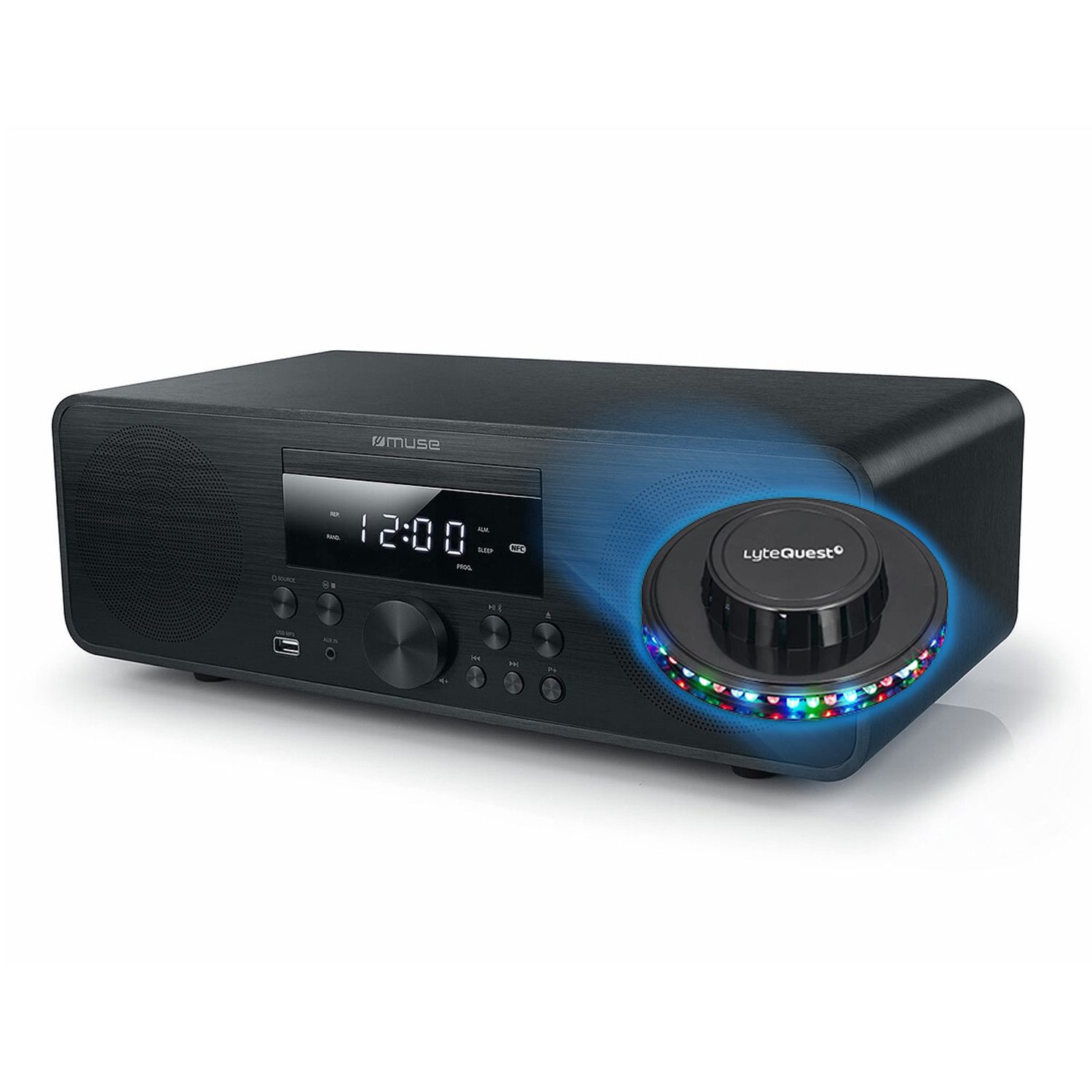 LyteQuest Muse M-880 FBC Stereo Micro System - 2x40 Watts, FM/DAB+ Radio, CD Player with Drawer, Bluetooth, Adjustable Treble and Bass