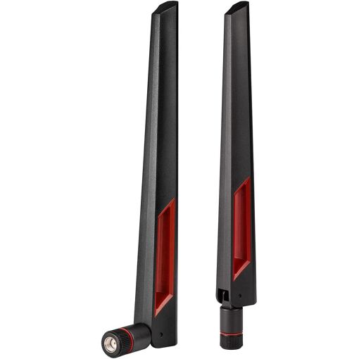 Antena WiFi de MAEC GROUPE CAHORS (con conector RP-SMA masculino) banda doble 2.4 GHz 5 GHz 5.8 GHz, compatible con tarjeta WiFi PCI-E, cámara USB inalámbrica, enrutador hotspot, etc. (2 piezas)