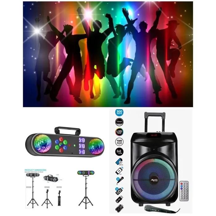 Audio Club Portable Karaoke Speaker - 700W - Bluetooth 5.0 - RGB LED - 5-in-1 DMX Effect