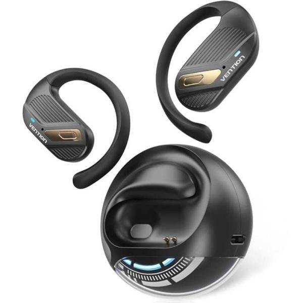Auriculares deportivos inalámbricos Vention OpenBeat O12 NBUB0 con estuche de carga - Negro
