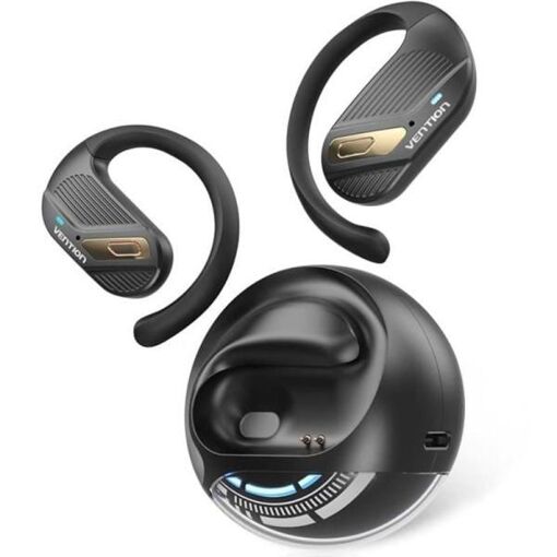 Auriculares deportivos inalámbricos Vention OpenBeat O12 NBUB0 con estuche de carga - Negro