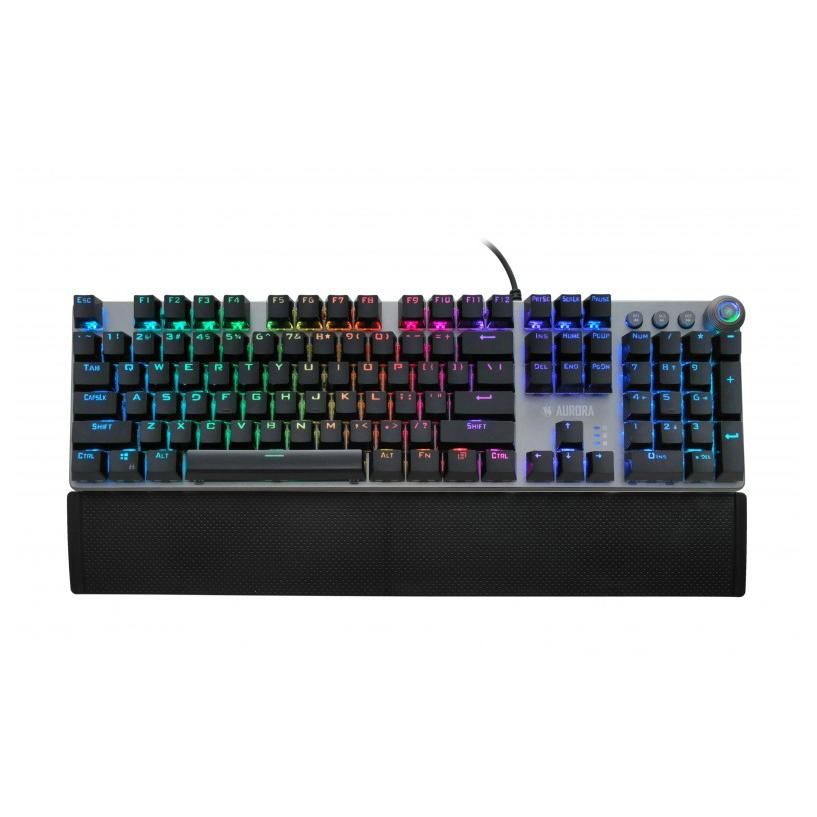 iBox Aurora K-4 Gaming Keyboard, USB QWERTY Black Silver
