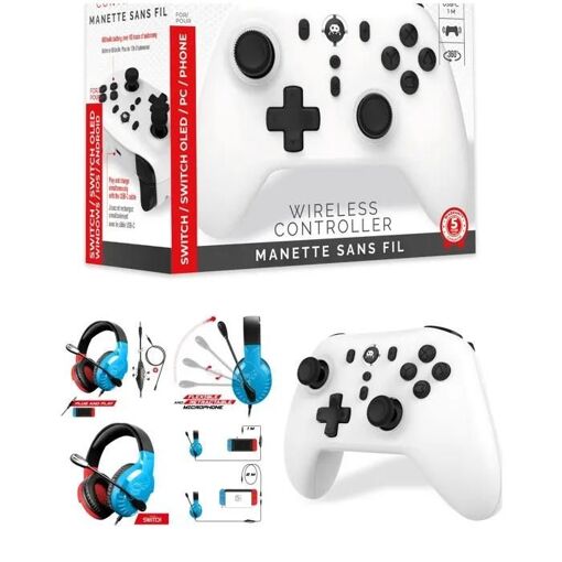 Casque de jeu Freaks and Geeks PRO-H3 - Pilotes de 50 mm - Compatible Nintendo